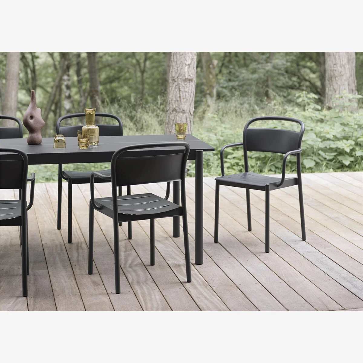 Muuto Linear Outdoor Steel Lounge Armchair Burnt Orange – image 1
