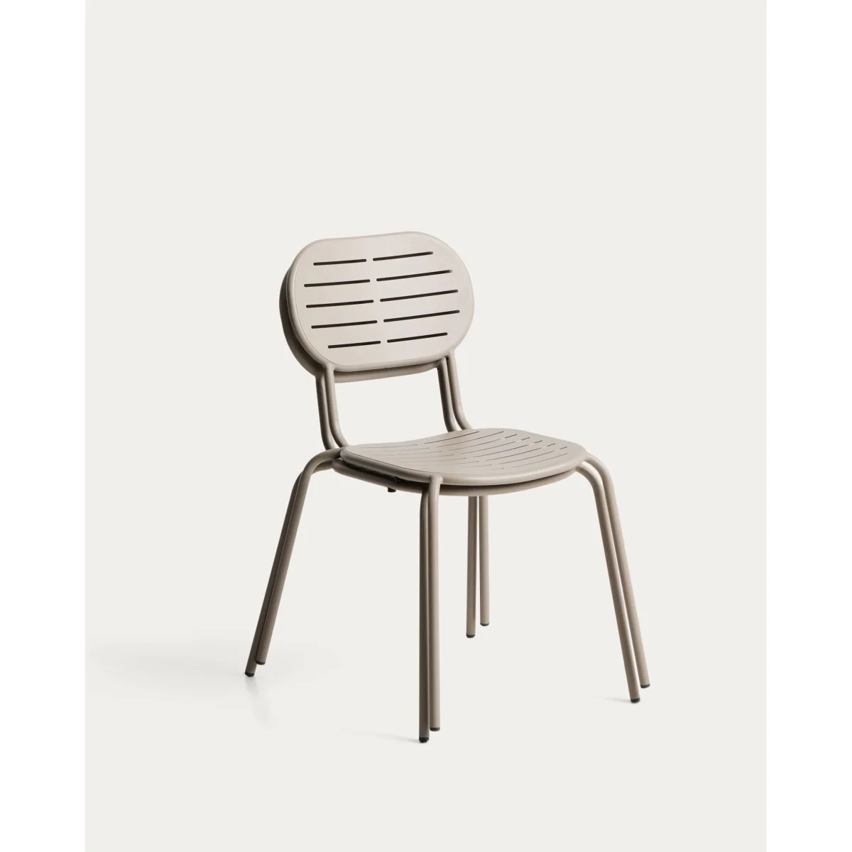 Brai outdoor stackable chair in taupe galvanised steel – image 10