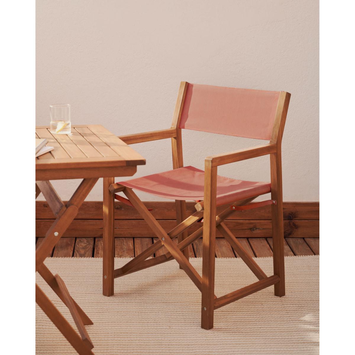 Thianna folding outdoor chair in terracotta with solid acacia wood FSC 100% – image 2