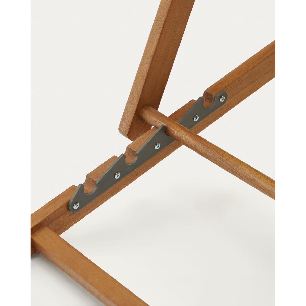 Adredna folding outdoor deck chair in black with solid acacia wood FSC 100% – image 8