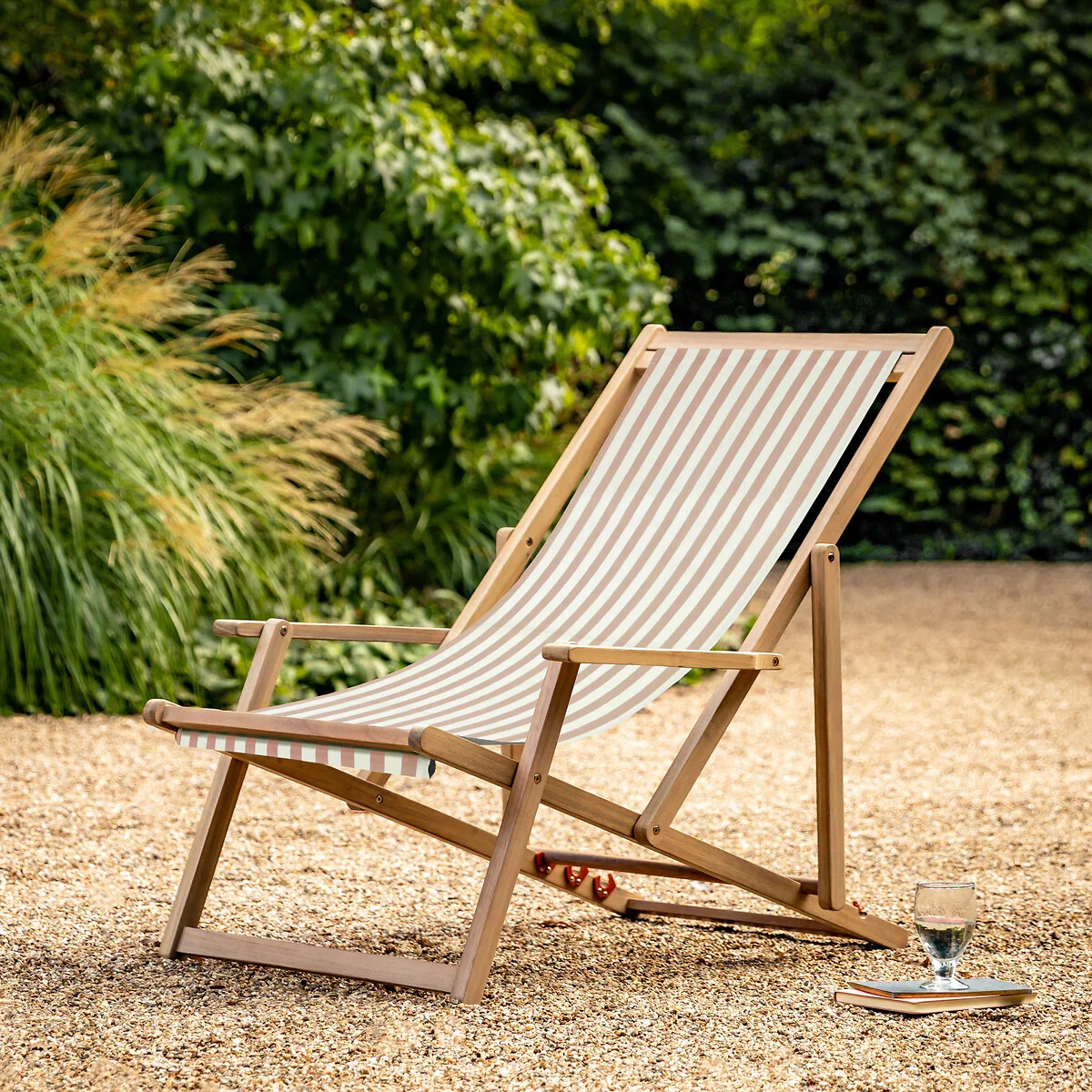 Ockley Striped Garden Deck Chair – image 1