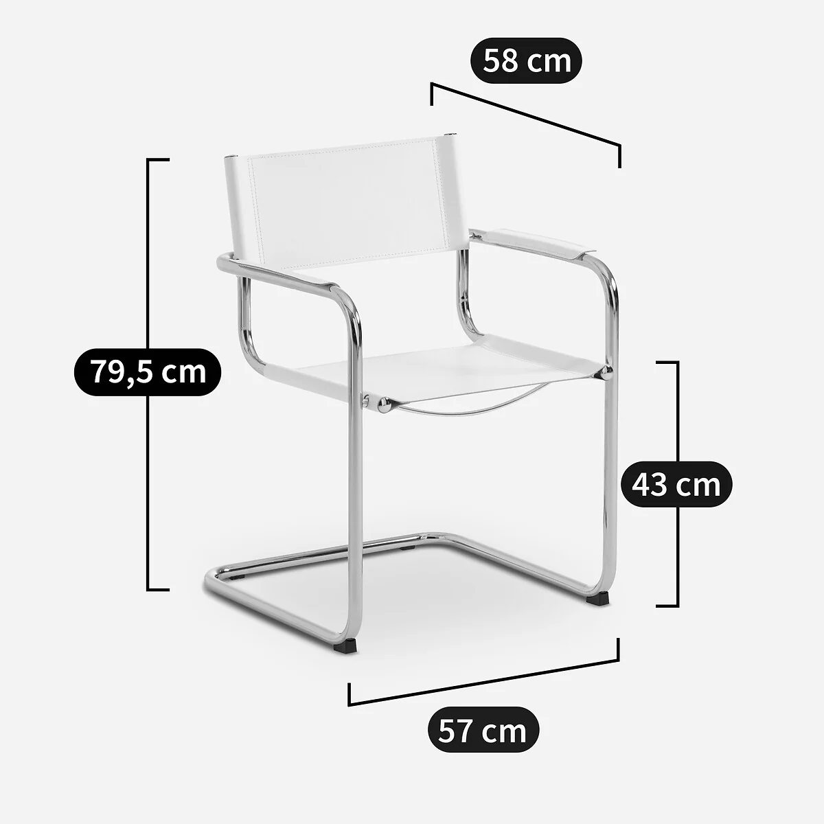 Winset Genuine Split Leather Table Armchair – image 8