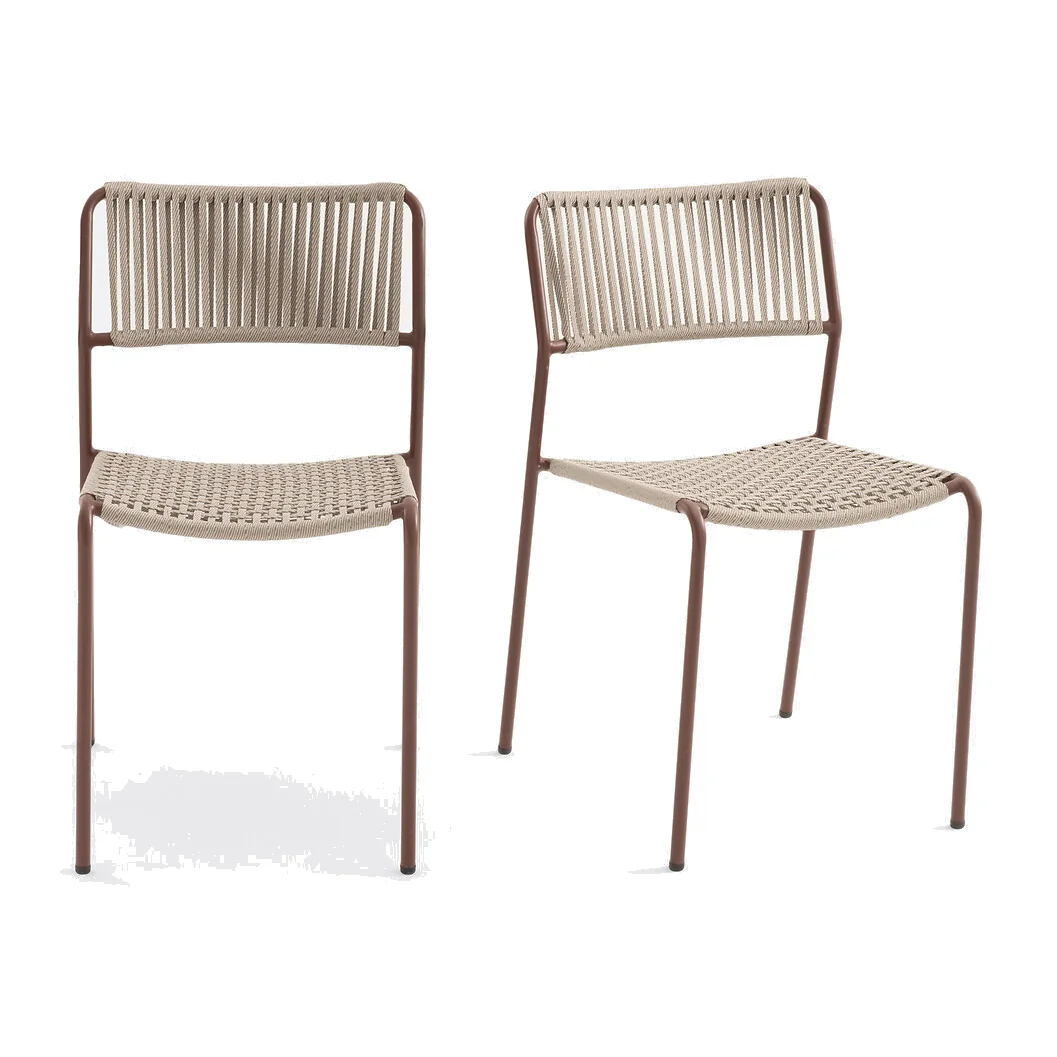 Set of 2 Namy Steel/Rope Garden Chairs