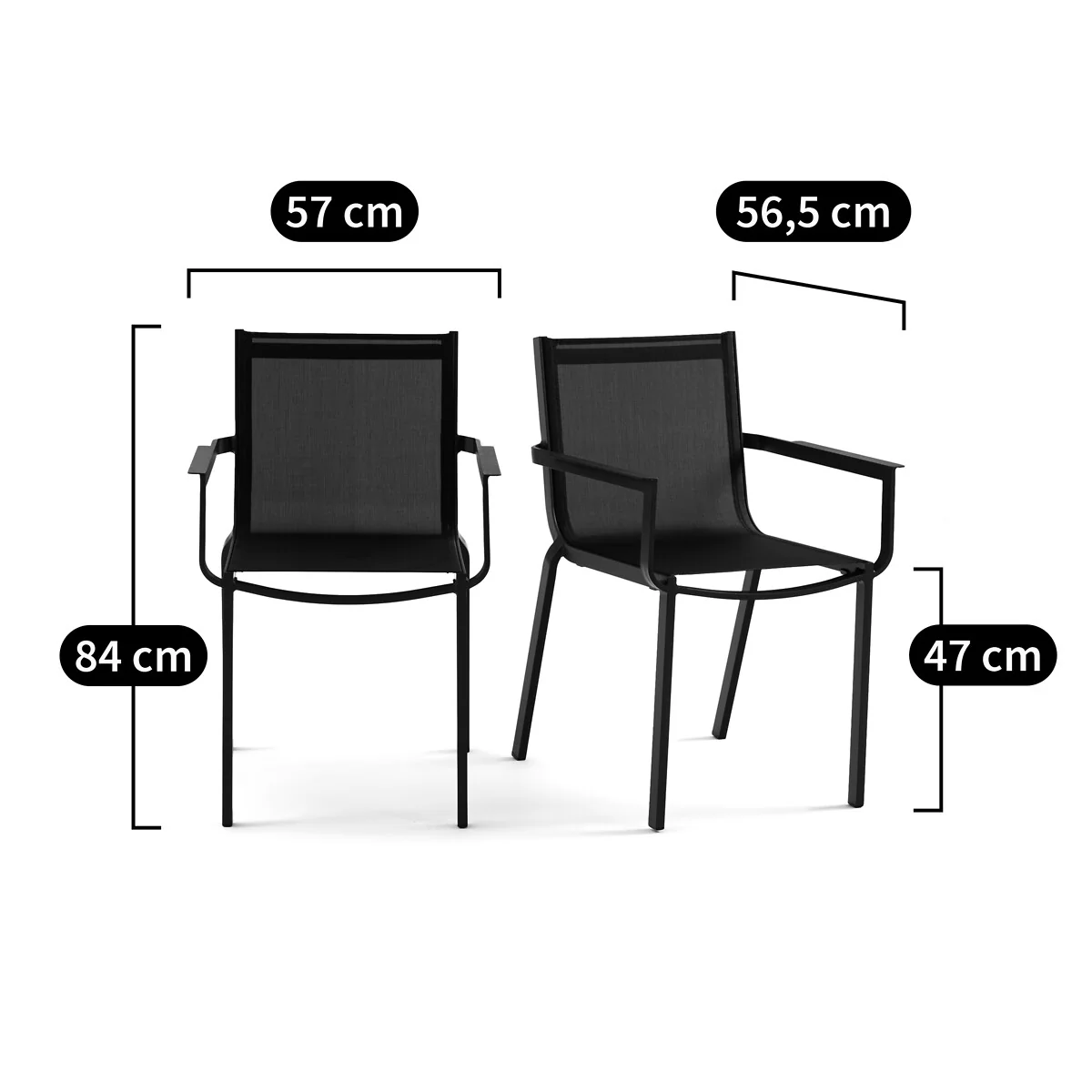 Set of 2 Zory Aluminium Garden Armchairs – image 6