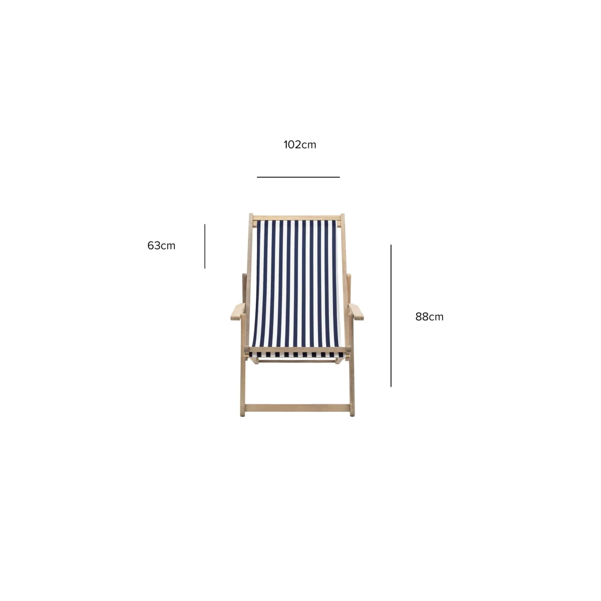 Gallery Direct Striped Deck Chair Navy Mix – image 5