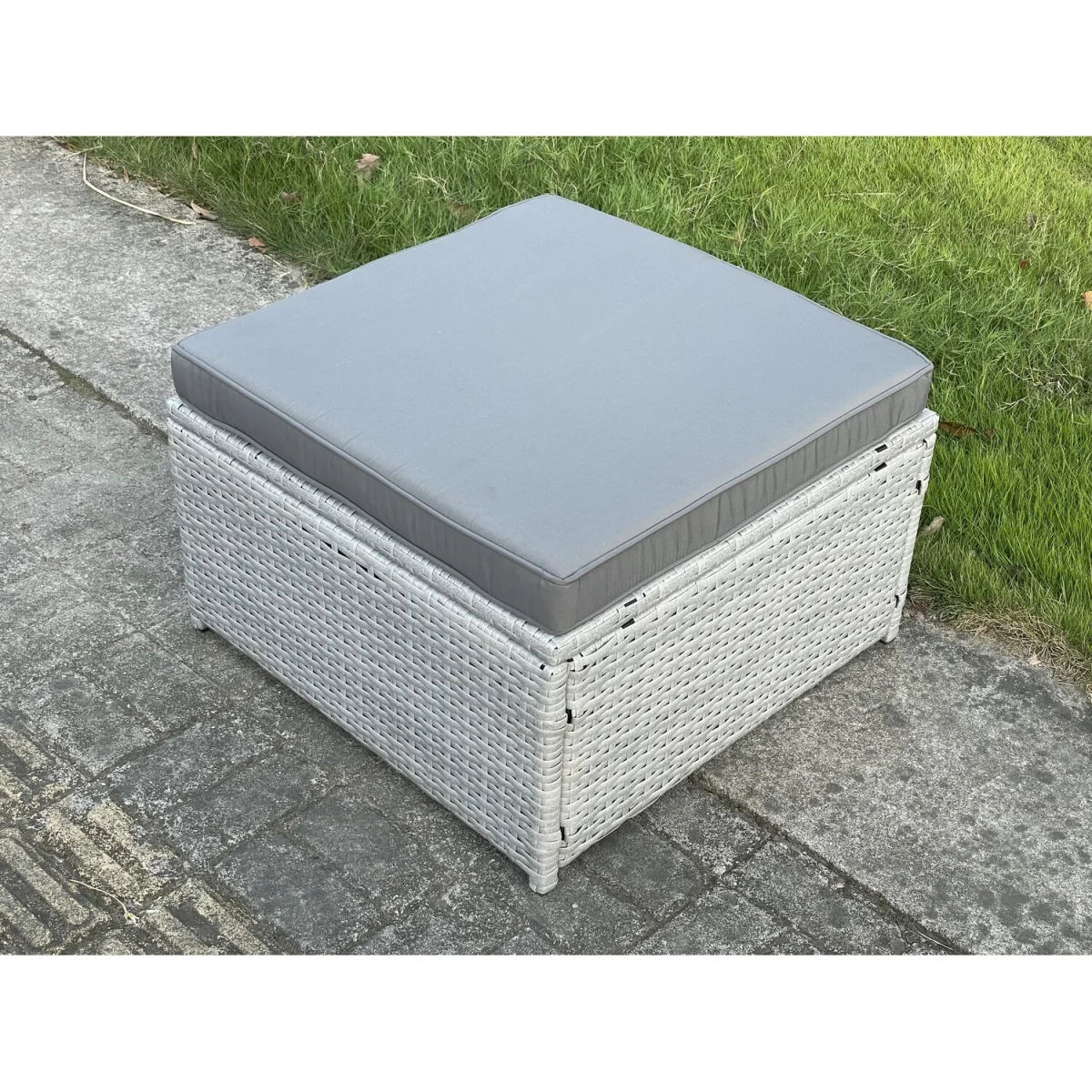 Lounge Outdoor PE Rattan Garden Furniture Set 2 Armchair - Light Grey Mixed – image 5