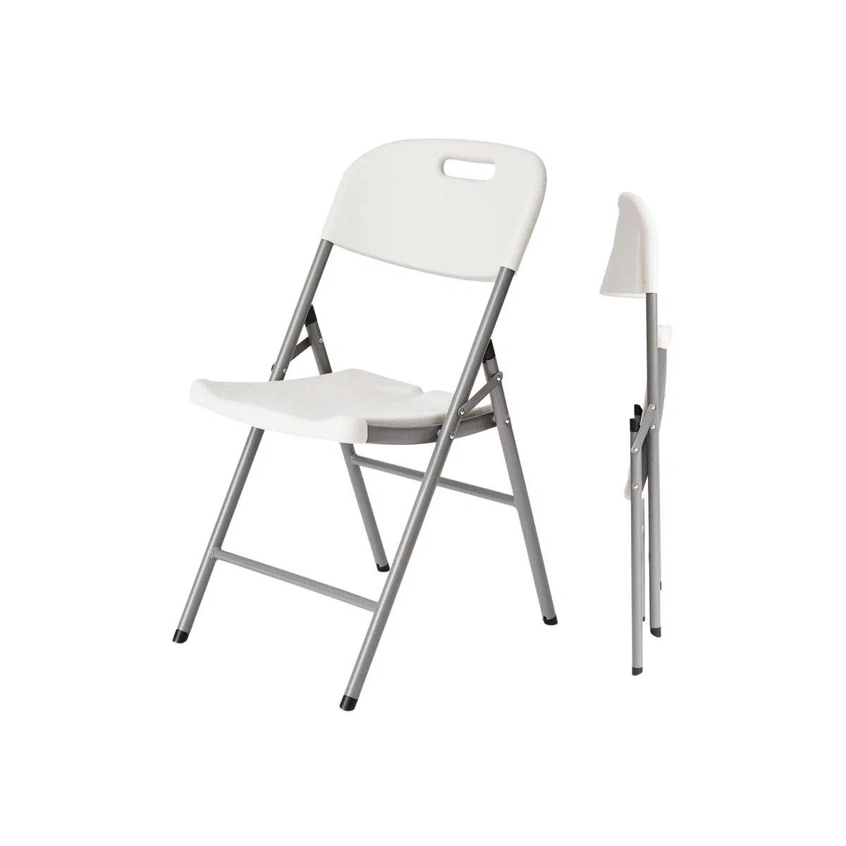 Heavy-Duty Folding Table Beer Bench Chair Garden Picnic Portable Furniture Set - White / Folding Chair - White