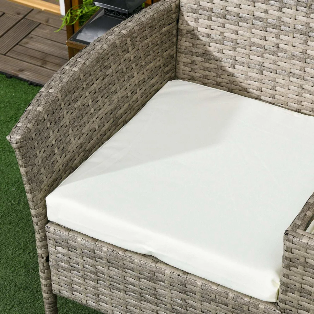 Hamoba Faux Rattan 2-Seat Garden Chair with Integrated Centre Table – image 10