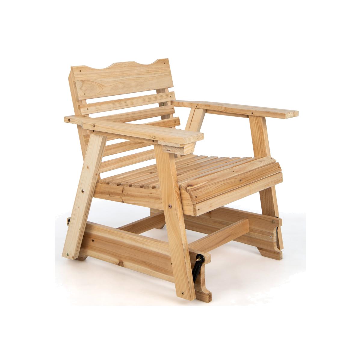 Outdoor Patio Wood Slat Rocking Chair - Brown