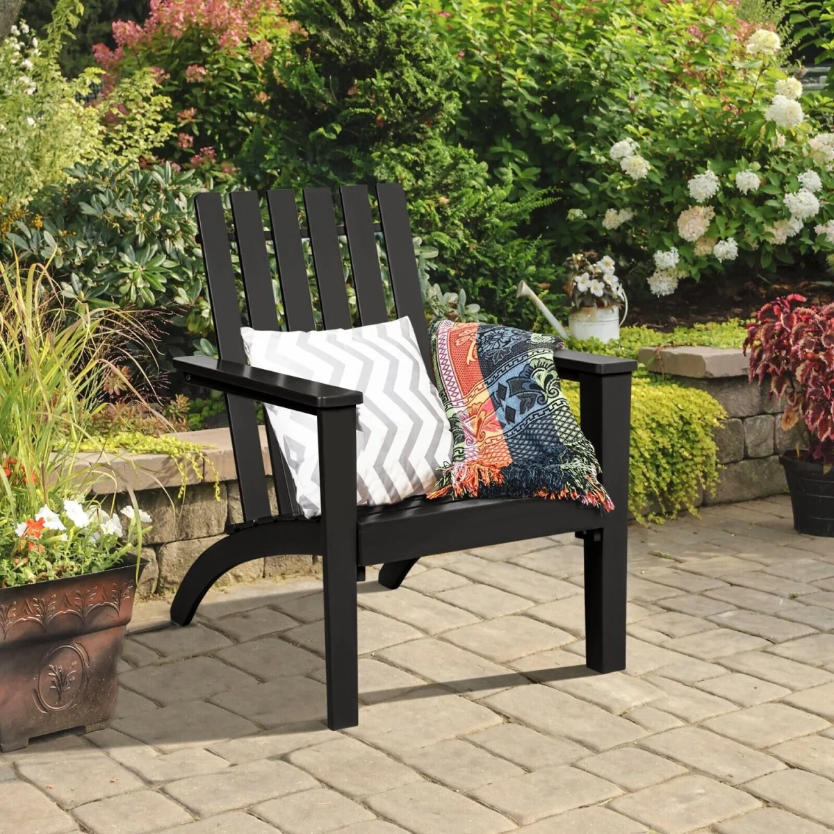 Costway Garden Patio Chair Adirondack Chair B - Black – image 5