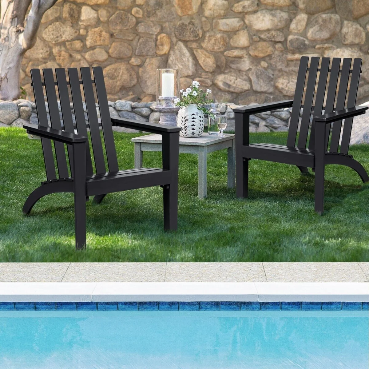 Costway Garden Patio Chair Adirondack Chair B - Black – image 6