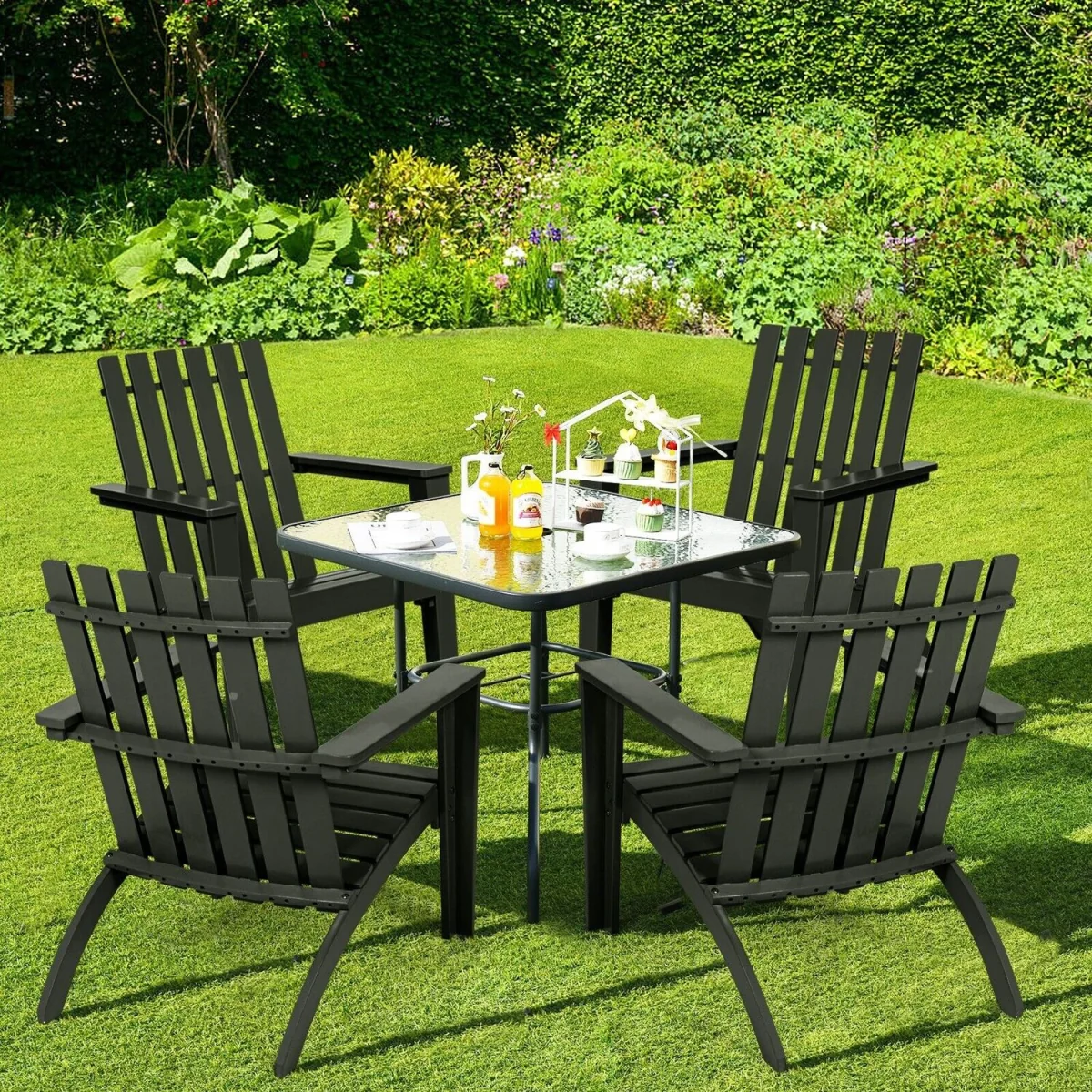 Costway Garden Patio Chair Adirondack Chair B - Black – image 7