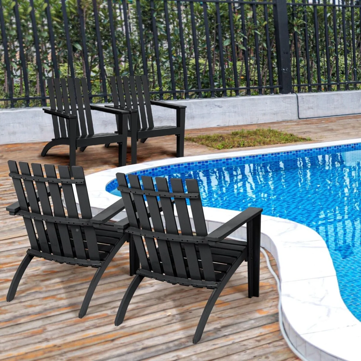 Costway Garden Patio Chair Adirondack Chair B - Black – image 8