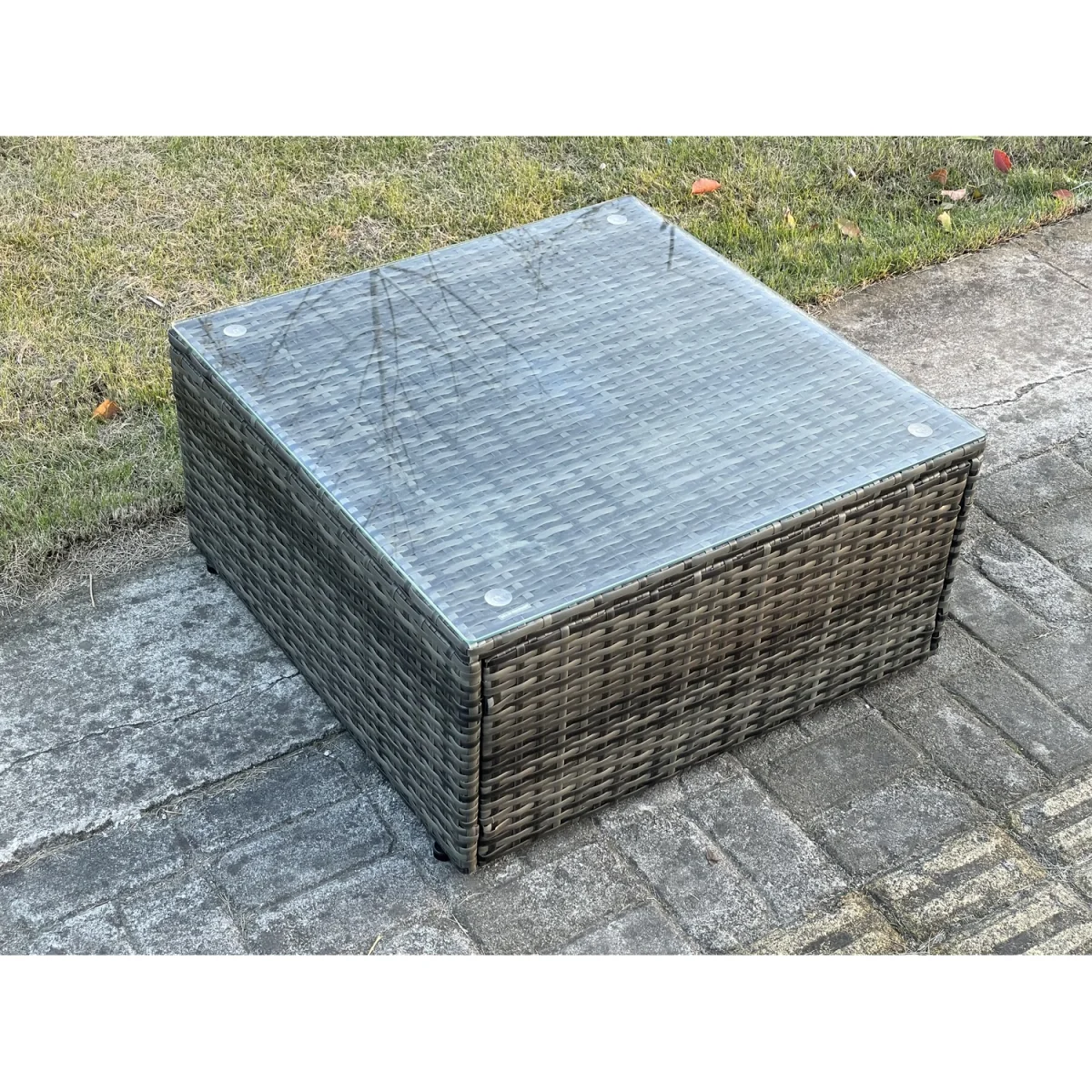Fimous 9-Seater Dark Grey Mixed Rattan Garden Furniture Set with Reclining Chair and Cushions. - Dark Grey Mixed – image 2