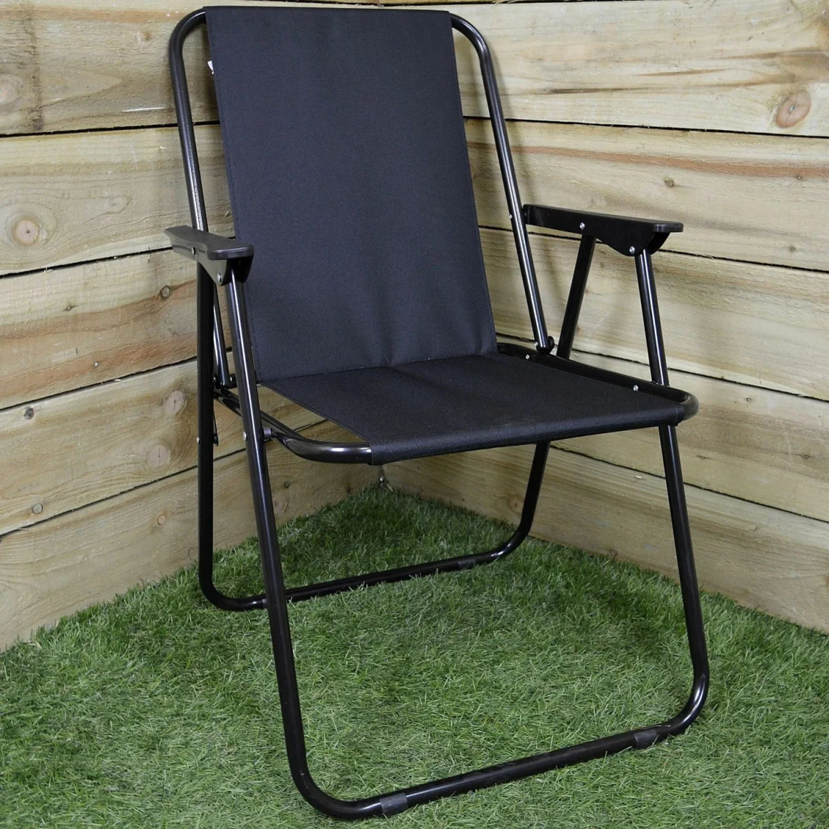 Folding Outdoor Camping Deck Chair - Black – image 4