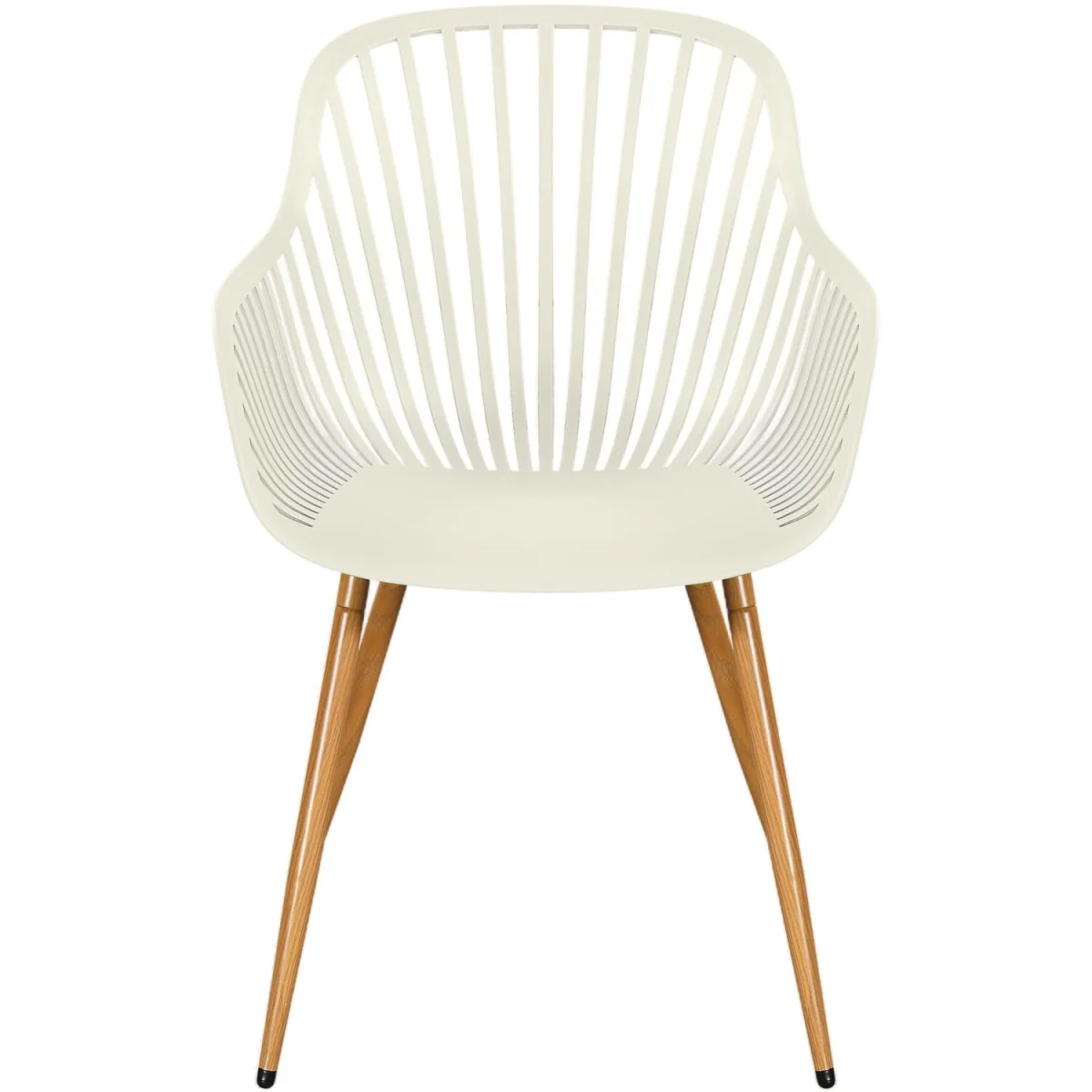 Pair of Sunray Garden Bistro Armchairs With Wood Effect Legs - White – image 3