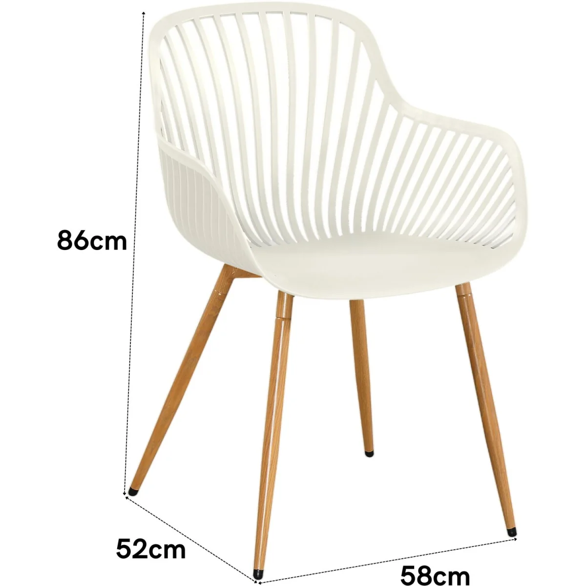 Pair of Sunray Garden Bistro Armchairs With Wood Effect Legs - White – image 4