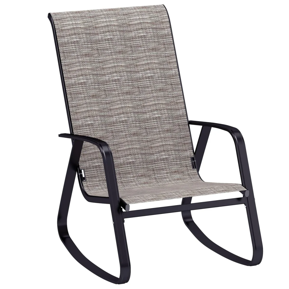Leke Fizi Metal Light Brown Outdoor Rocking Garden Chair – image 3