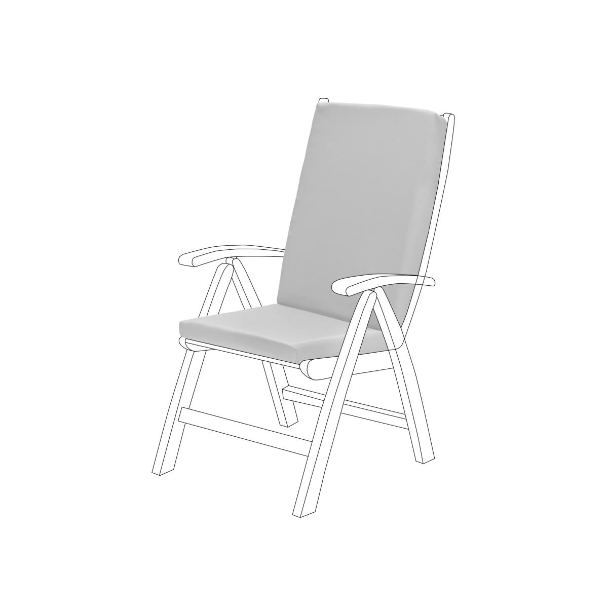 Water-Resistant Highback Garden Chair Seat Pad Outdoor Cushion - Grey