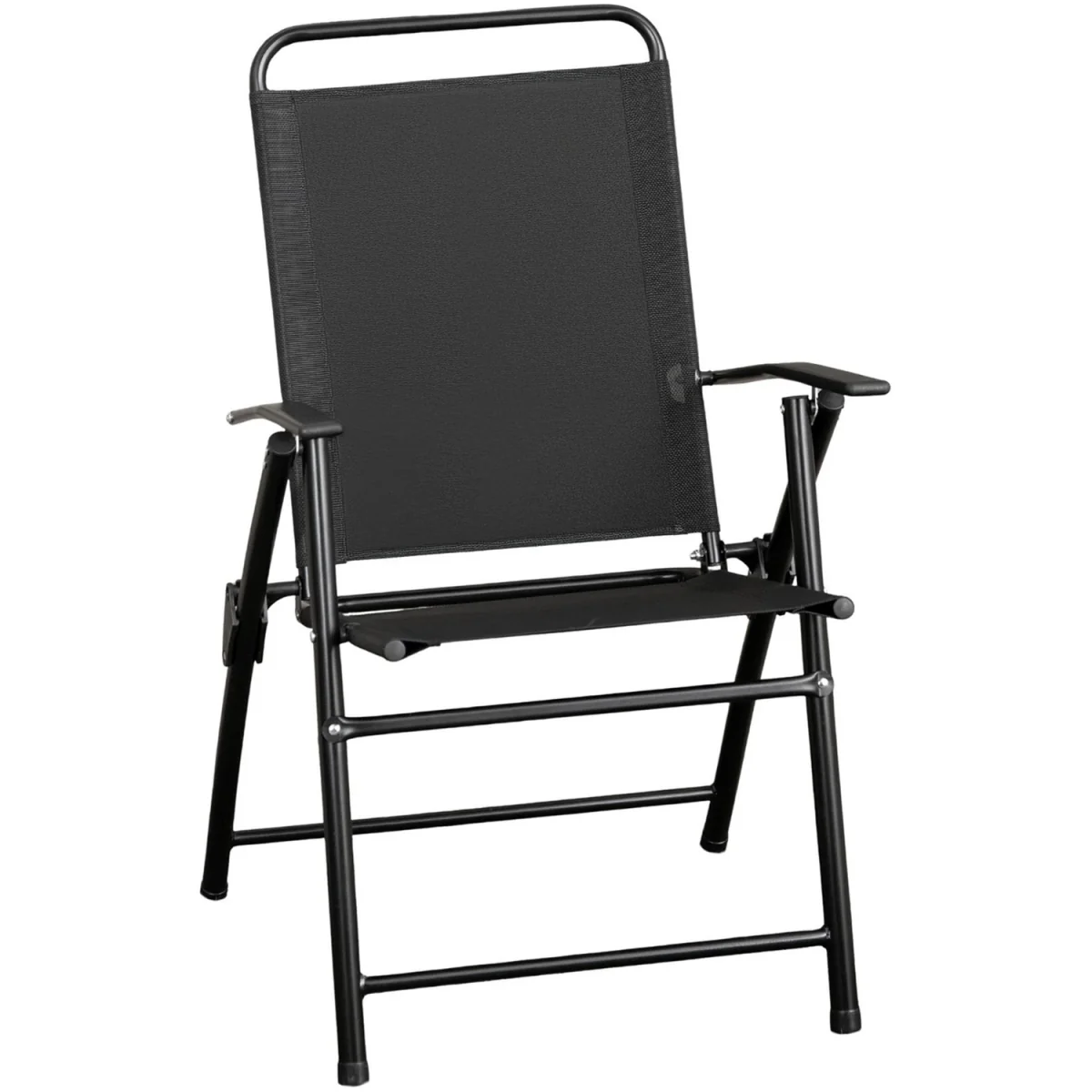 Samuel Alexander Multi-Position Folding Garden Patio Single Chair in Black - Black – image 8