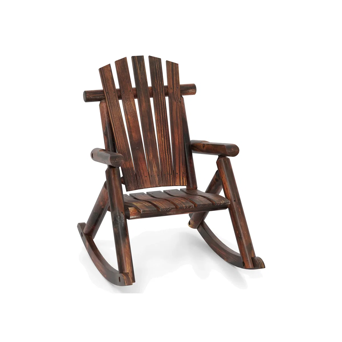Costway Outdoor Adirondack Rocking Chair - Brown – image 1
