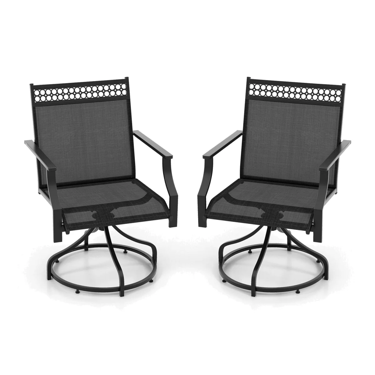 Costway Set of 2 Swivel Garden Chair - Grey – image 1