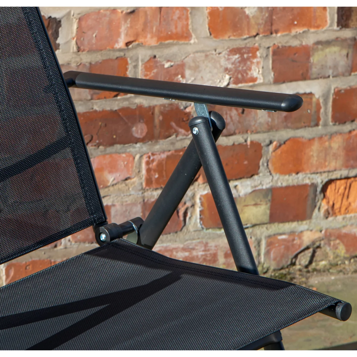 Outdoor Garden Patio Multi Position Reclining Folding Chair in Black - Black – image 6