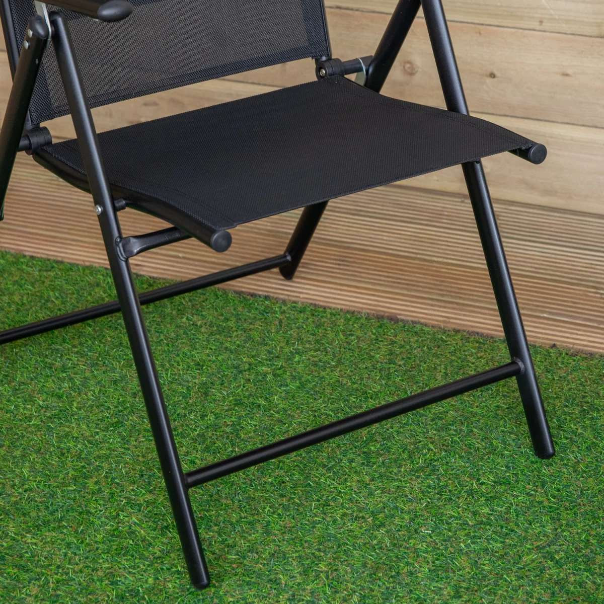 Outdoor Garden Patio Multi Position Reclining Folding Chair in Black - Black – image 7