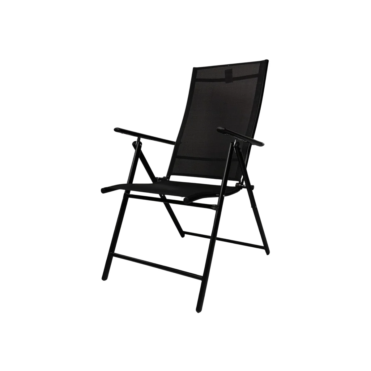 Outdoor Garden Patio Multi Position Reclining Folding Chair in Black - Black – image 1