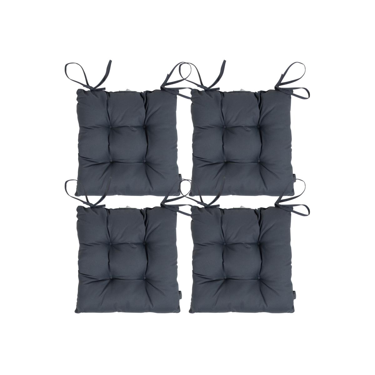 Quilted Garden Chair Pad (Set of 4) - Grey