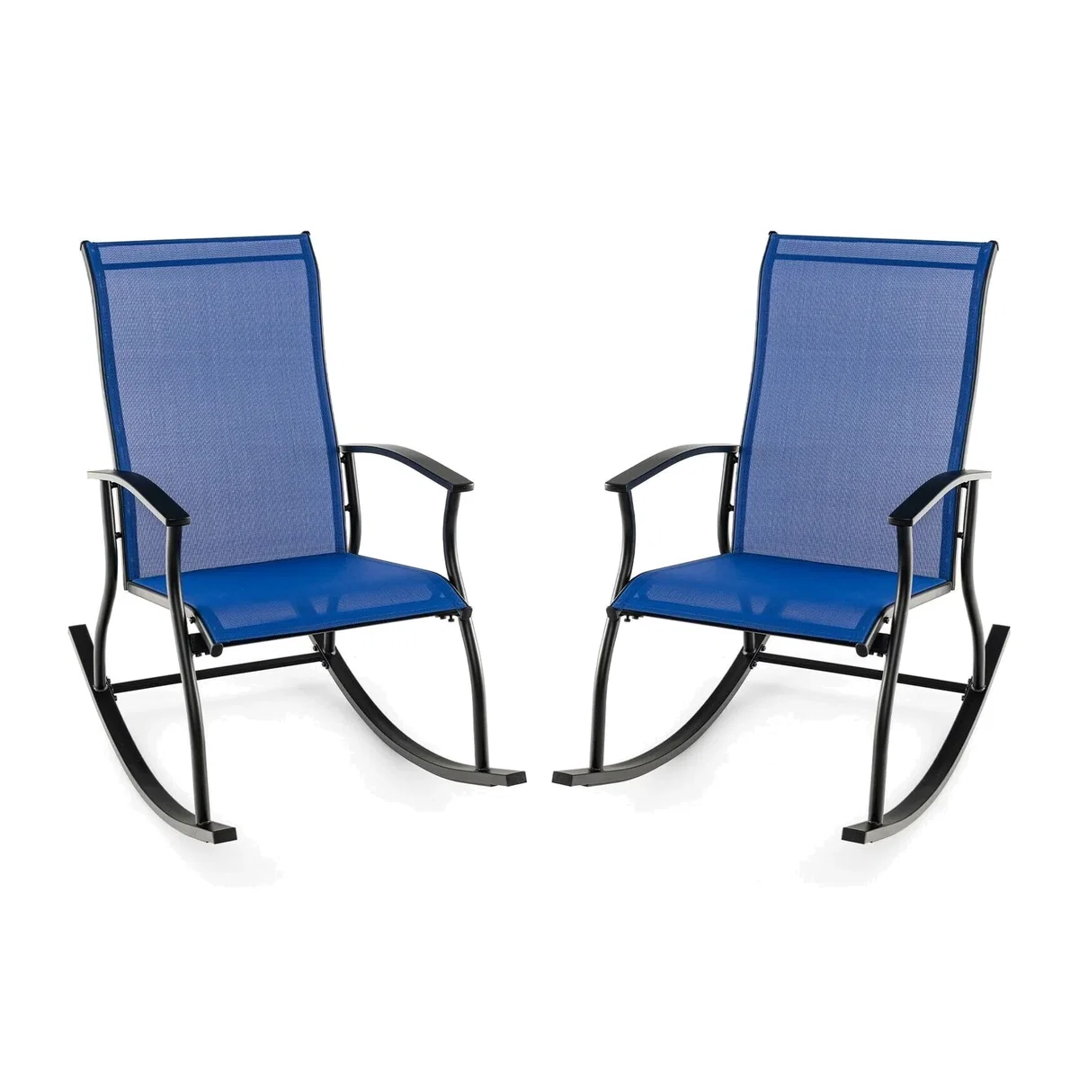 Costway Set of 2 Outdoor Rocking Armchairs - Navy & Black – image 1