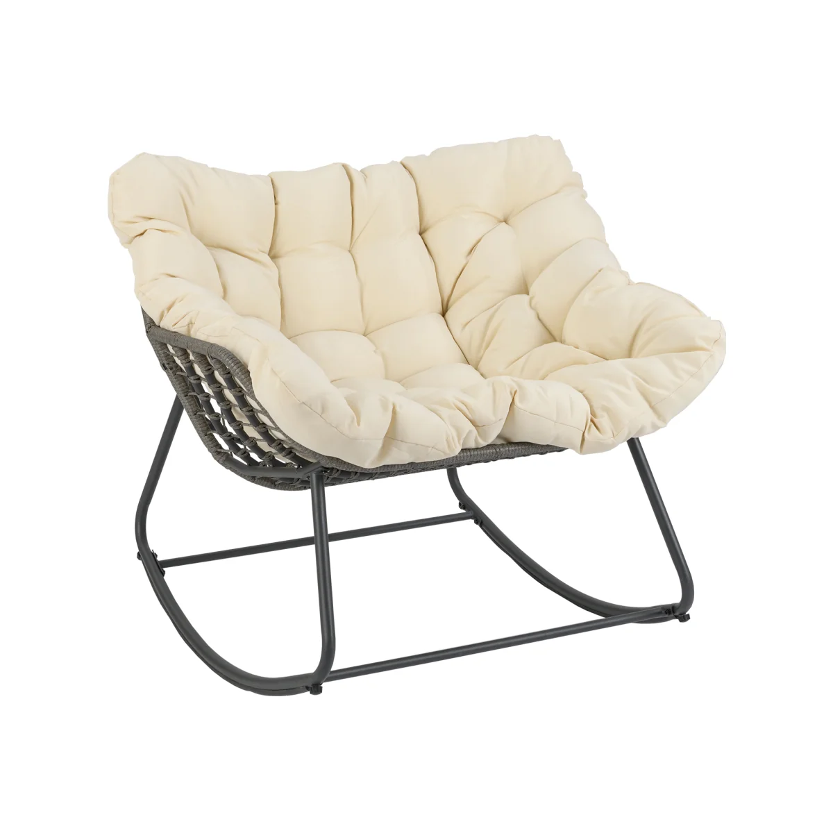 Outdoor Oversized Patio Rocking Chair - Beige – image 1