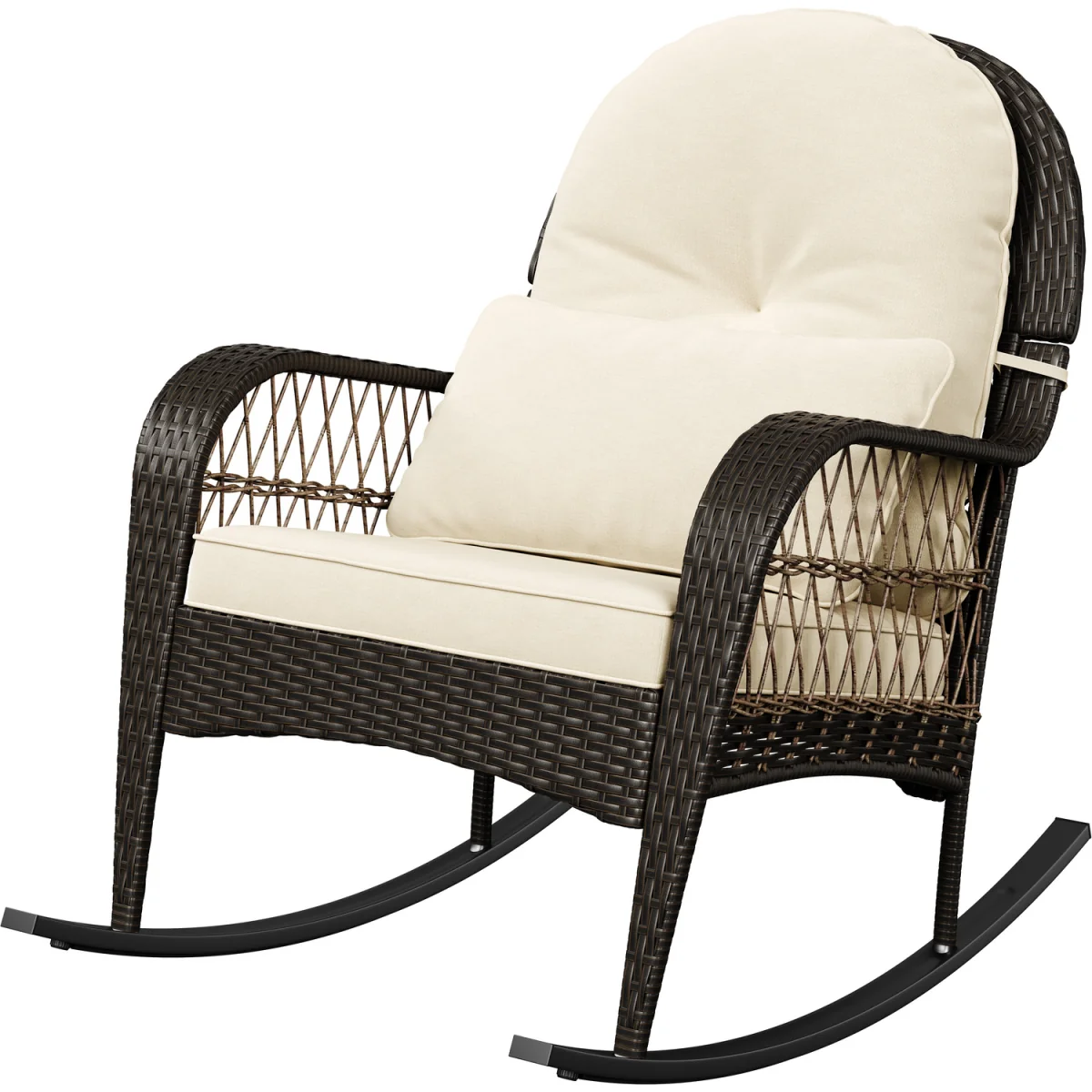 Yaheetech Outdoor Rattan Rocking Chair - Brown – image 6