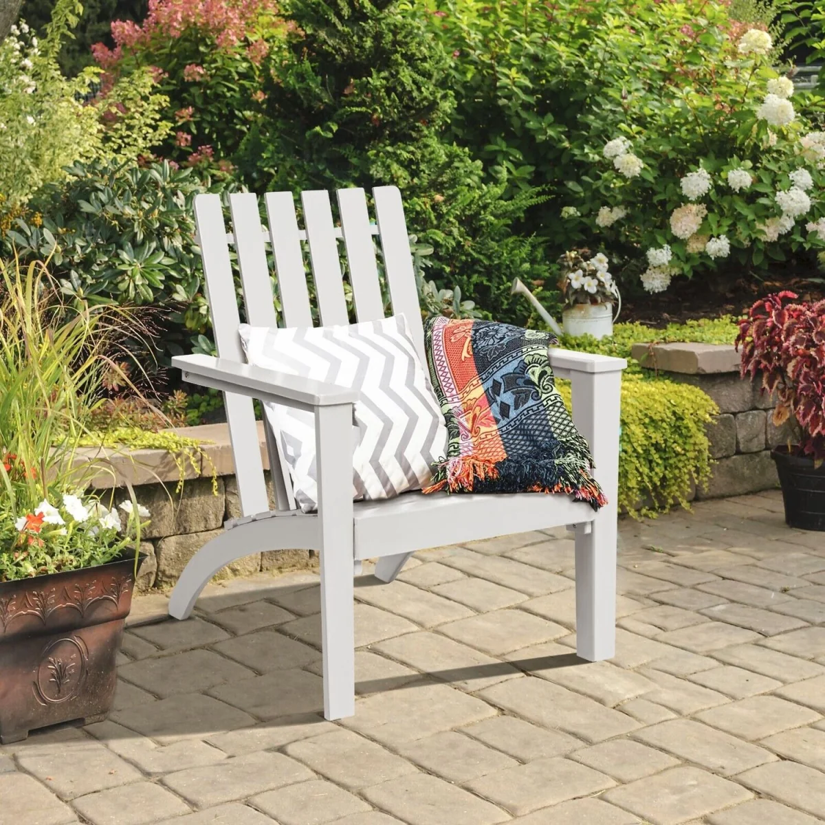 Costway Garden Patio Chair Adirondack Chair - White – image 3