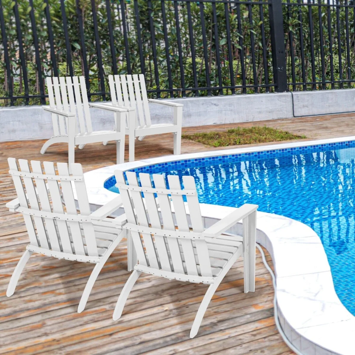 Costway Garden Patio Chair Adirondack Chair - White – image 8
