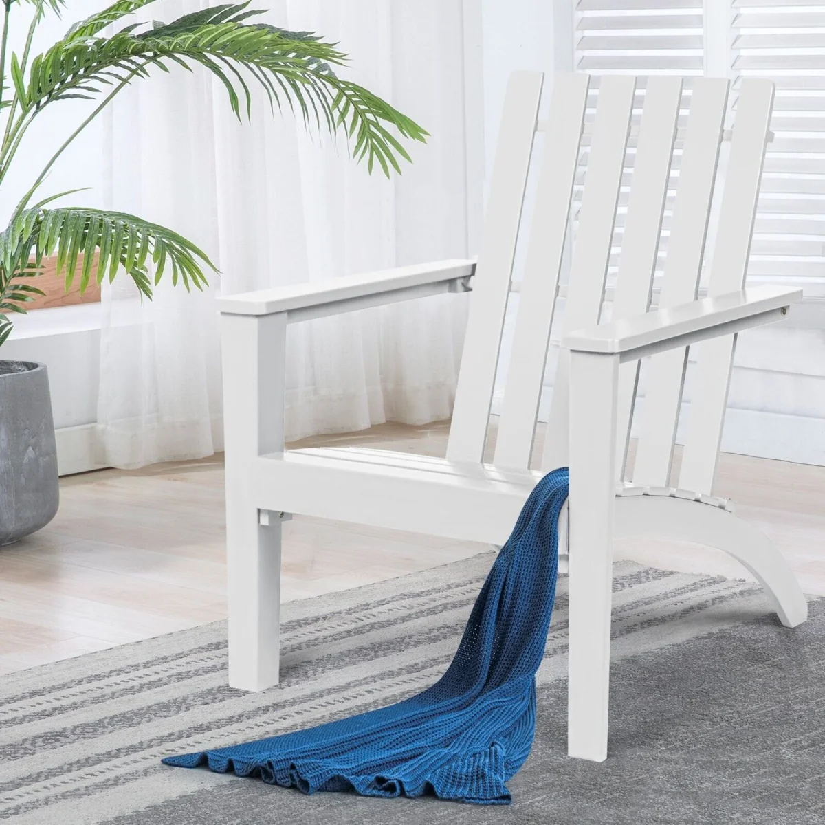 Costway Garden Patio Chair Adirondack Chair - White – image 9