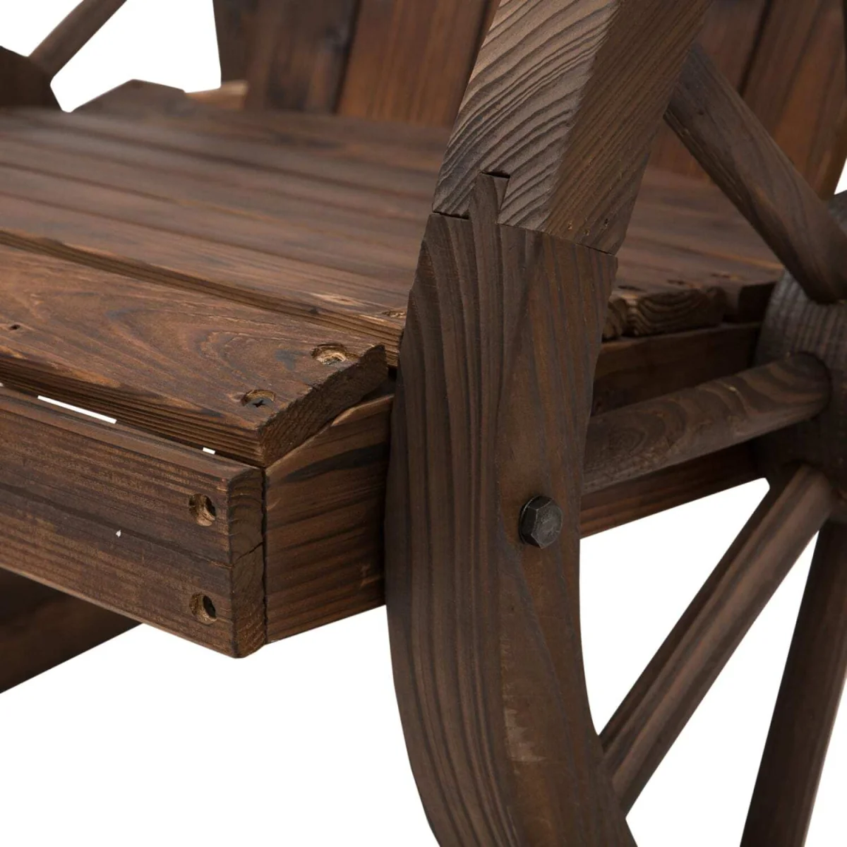 Elna Dark Favi Wood Adirondack-Style Outdoor Rocking Armchair, Carbonized Finish – image 9