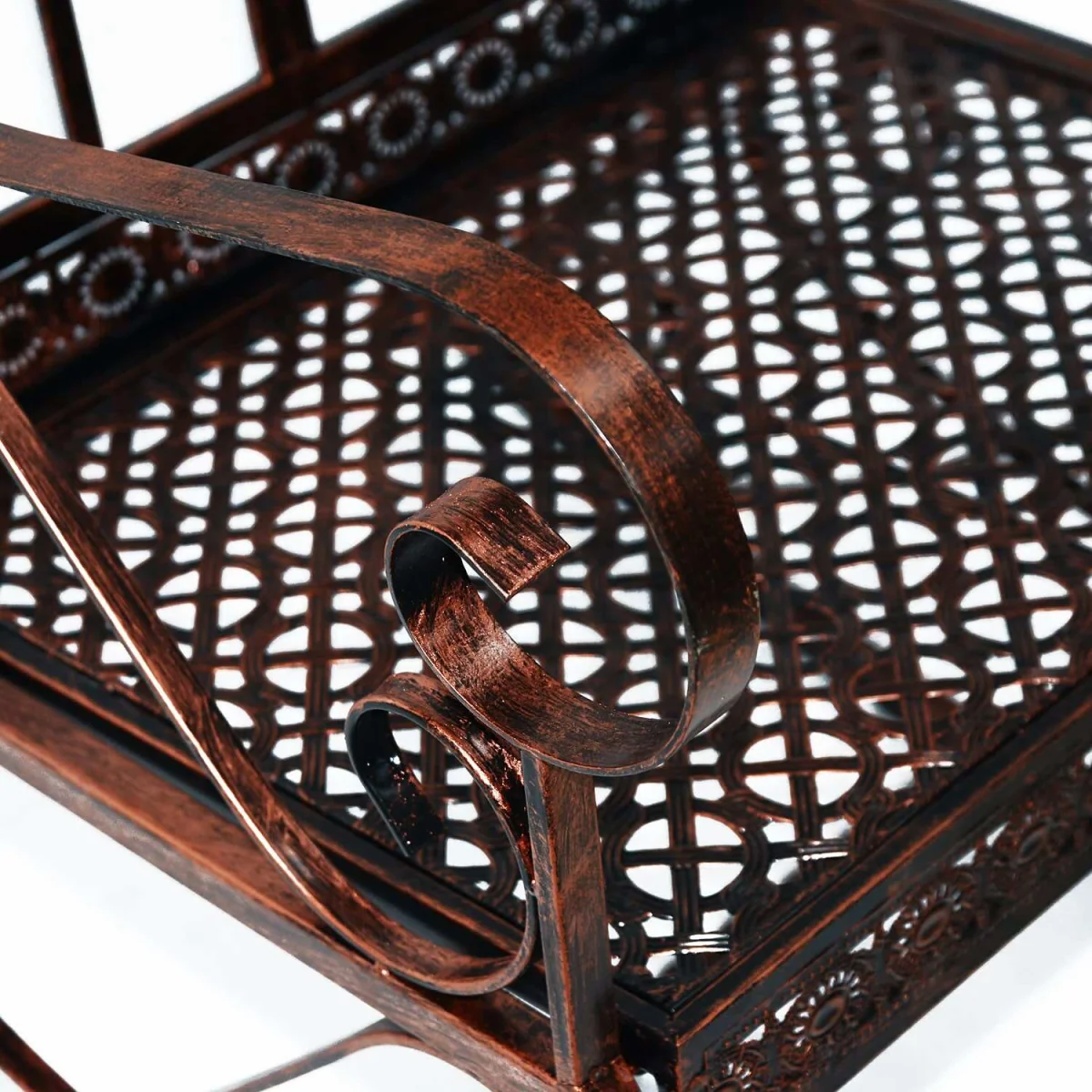 Pabasa Vintage Inspired Metal Bronze Single Outdoor Rocking Armchair – image 7