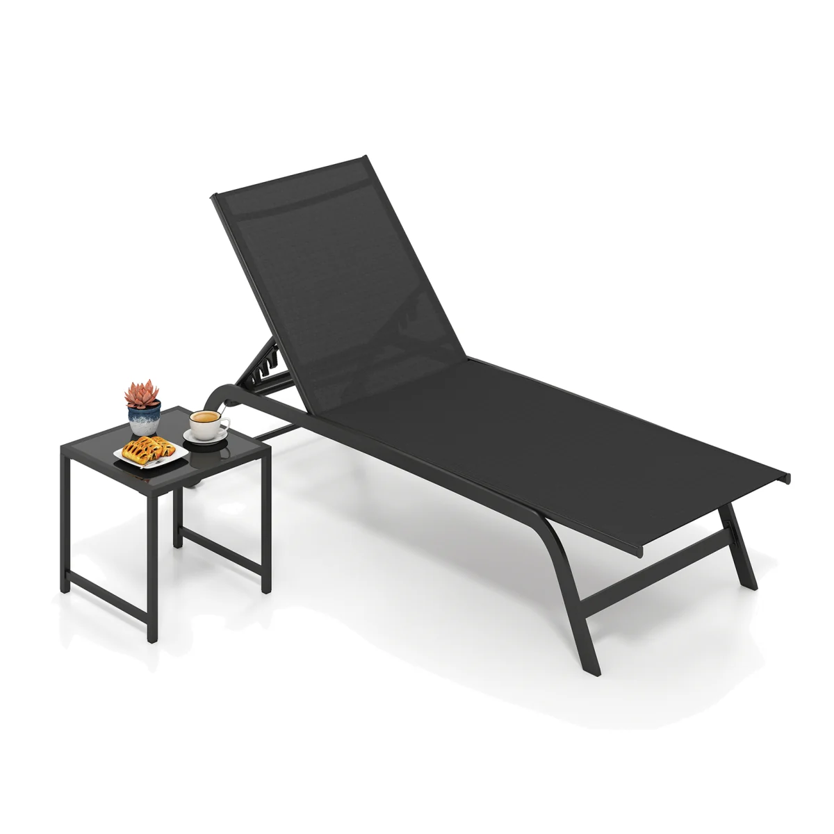 Outdoor Chaise Lounge Chair Set - Black – image 1