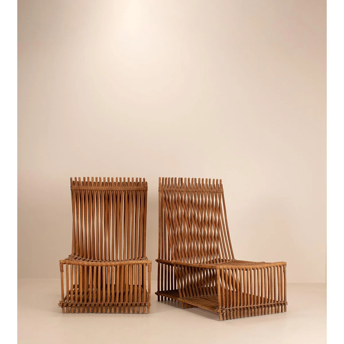Vintage Pair of Decorative Chairs, Bamboo – image 2