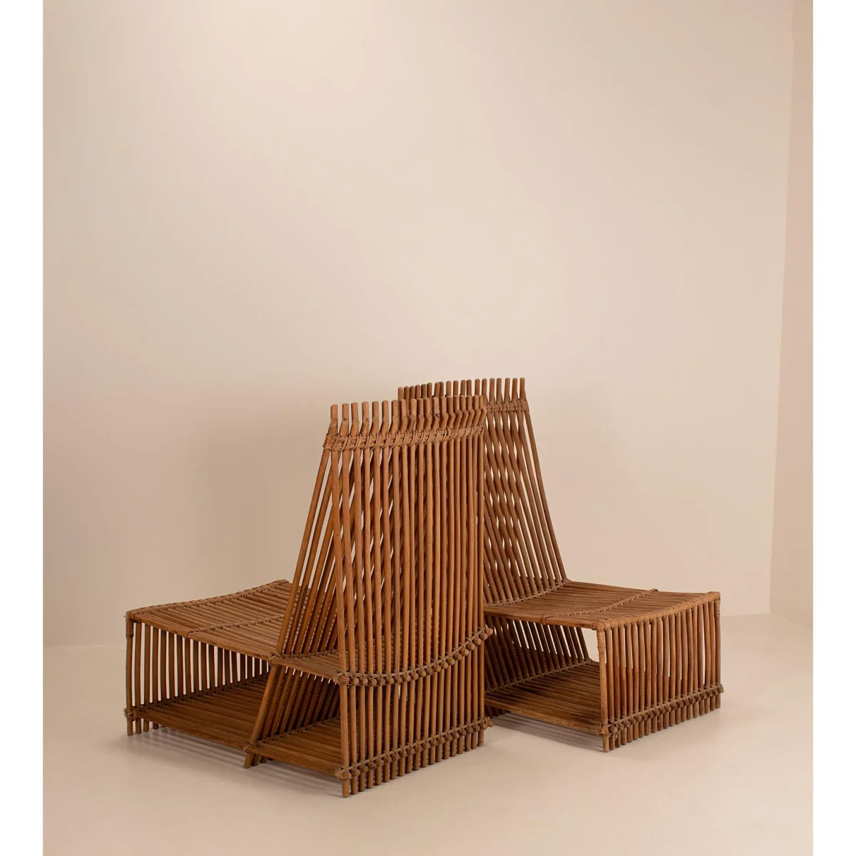 Vintage Pair of Decorative Chairs, Bamboo – image 3