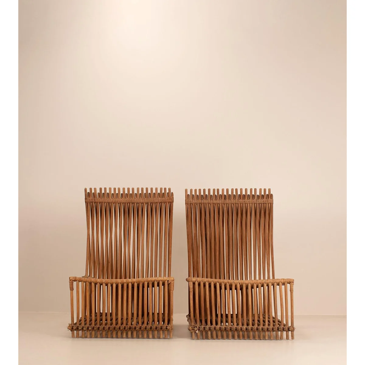 Vintage Pair of Decorative Chairs, Bamboo – image 4
