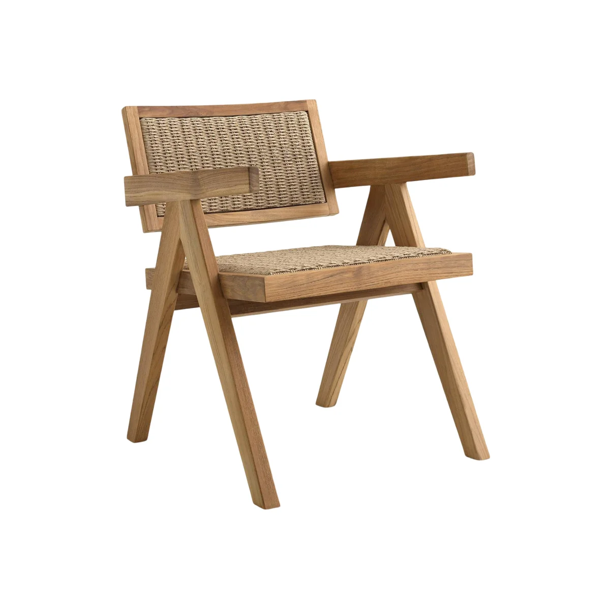 Teak Wood Garden Dining Chair Kristo with Armrests – image 1