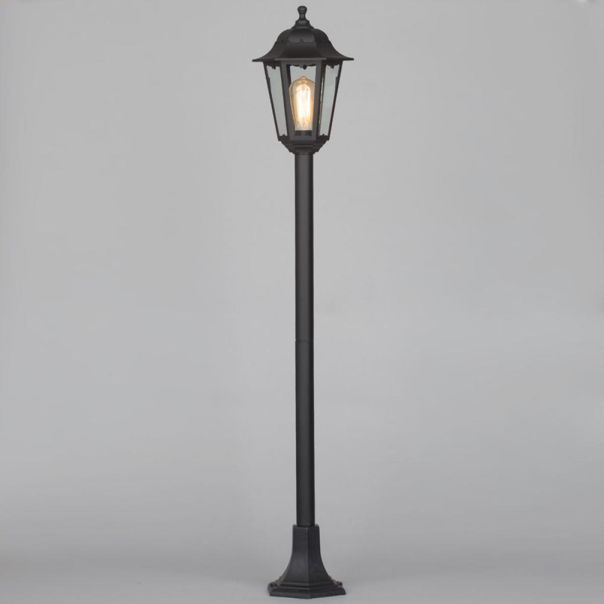 Ferris Outdoor Polycarbonate Tall Lamp Post Lantern, Black – image 3
