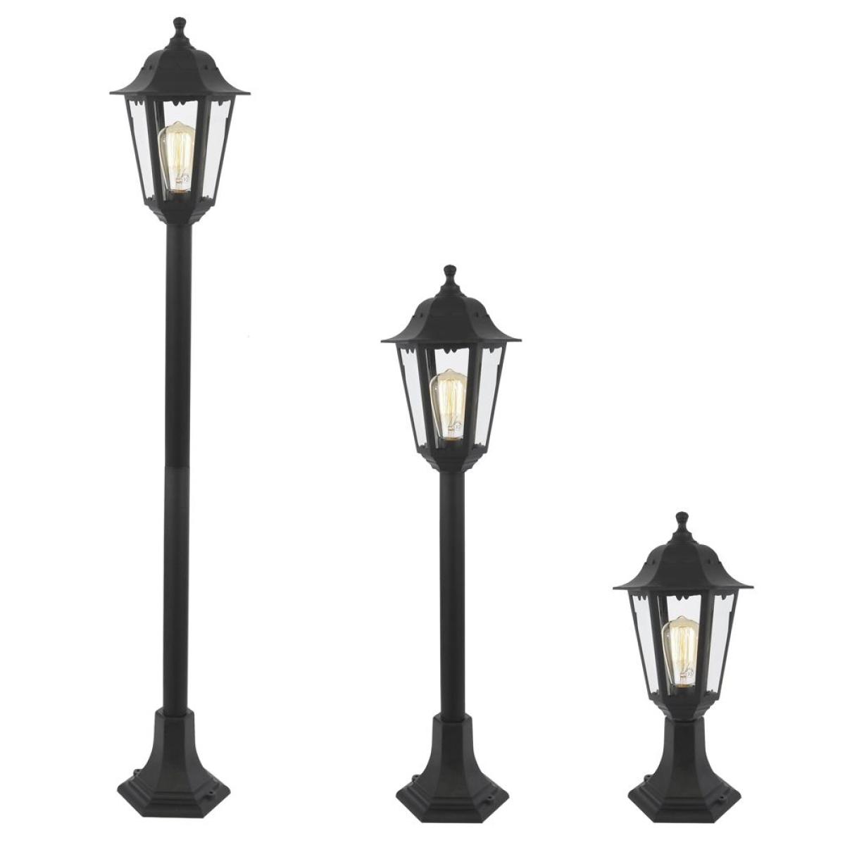 Ferris Outdoor Polycarbonate Tall Lamp Post Lantern, Black – image 6
