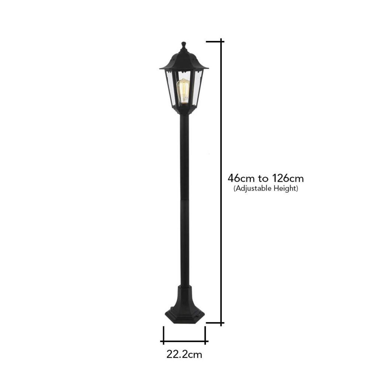 Ferris Outdoor Polycarbonate Tall Lamp Post Lantern, Black – image 7