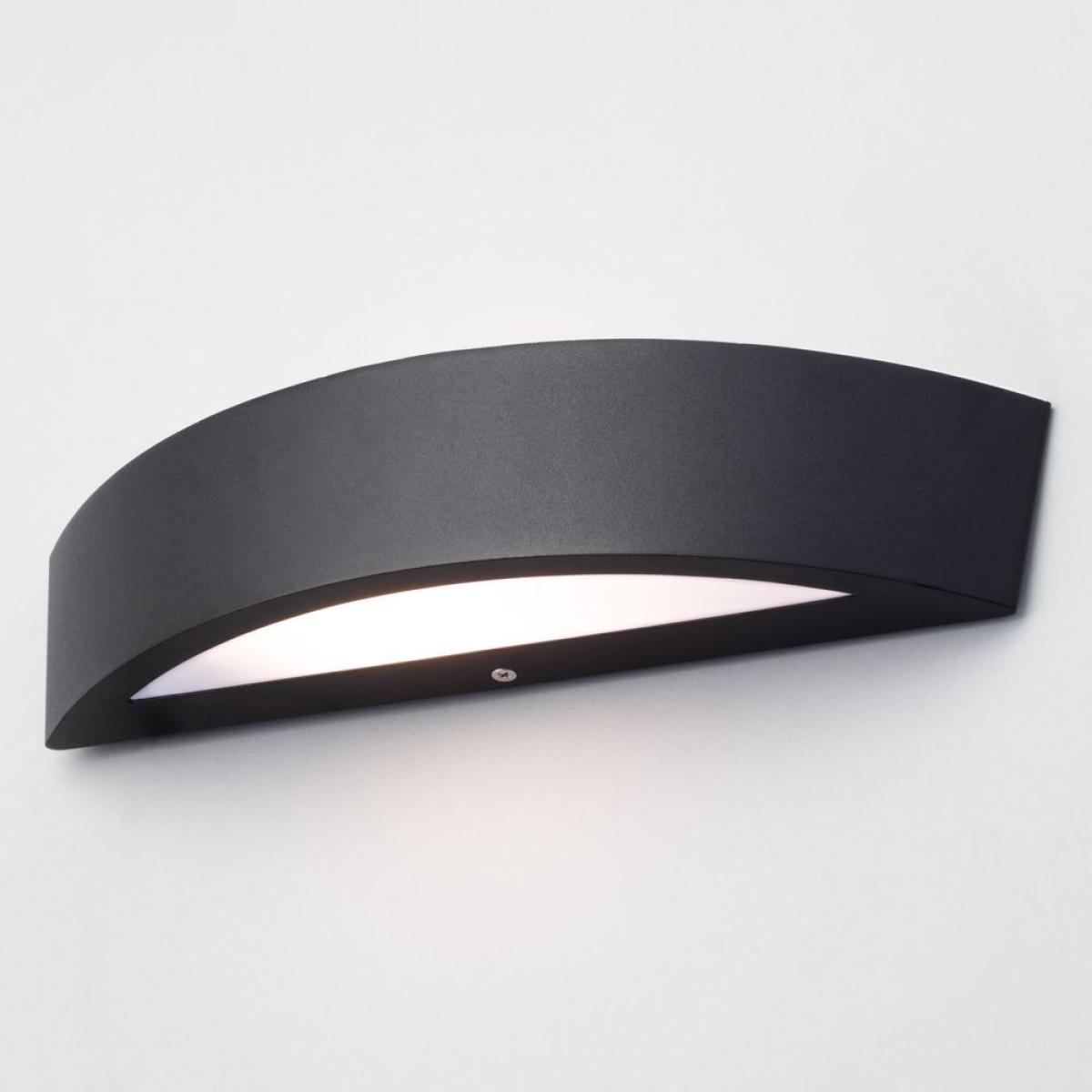 Albie Outdoor Curved LED Up and Down Wall Light, Black – image 3