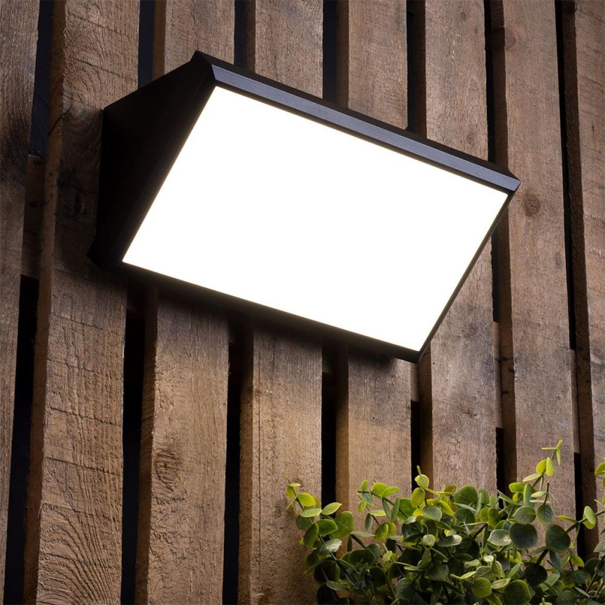 Linga Outdoor LED Wedge Wall Light with Hi-Lo Switch, Black – image 2