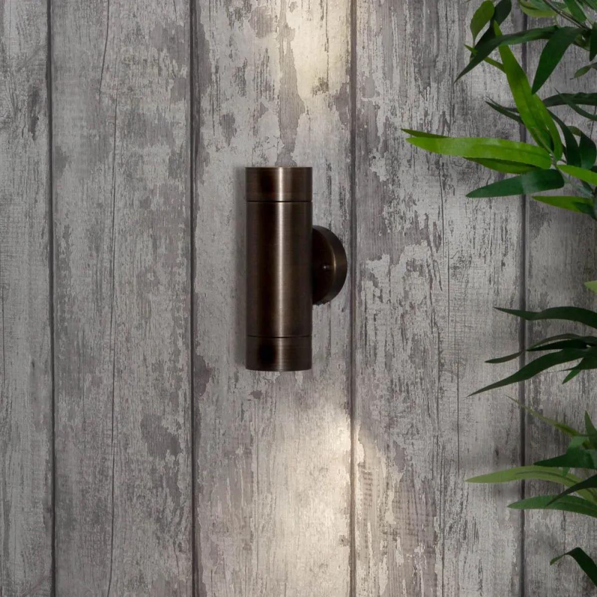 Bruce Solid Brass Outdoor Up & Down Wall Light, Antique Bronze – image 2