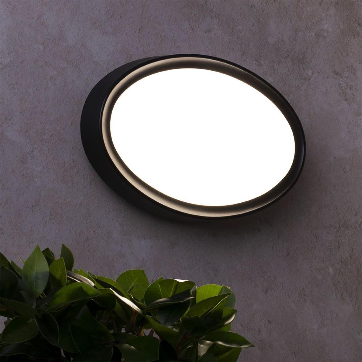 Orkney Outdoor LED Oval Wall Light, Black – image 2